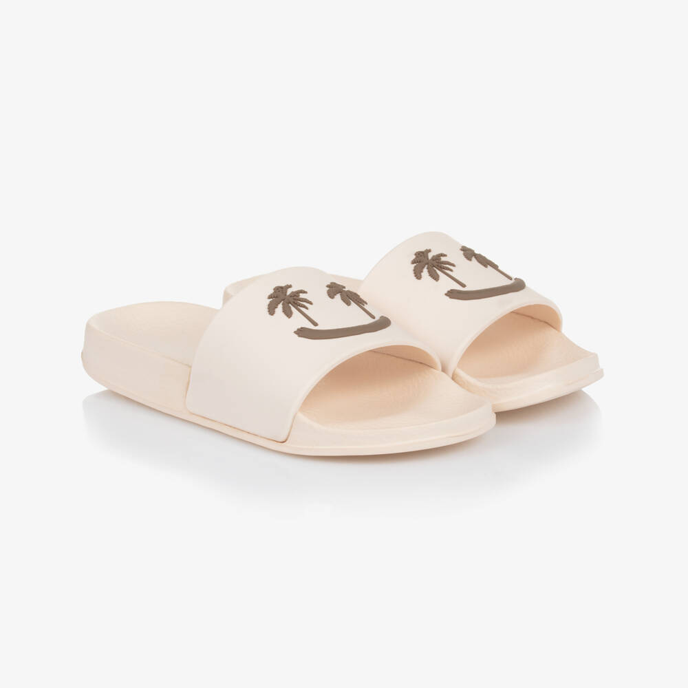 Molo-Beige Palm Tree Smile Sliders | Childrensalon Outlet