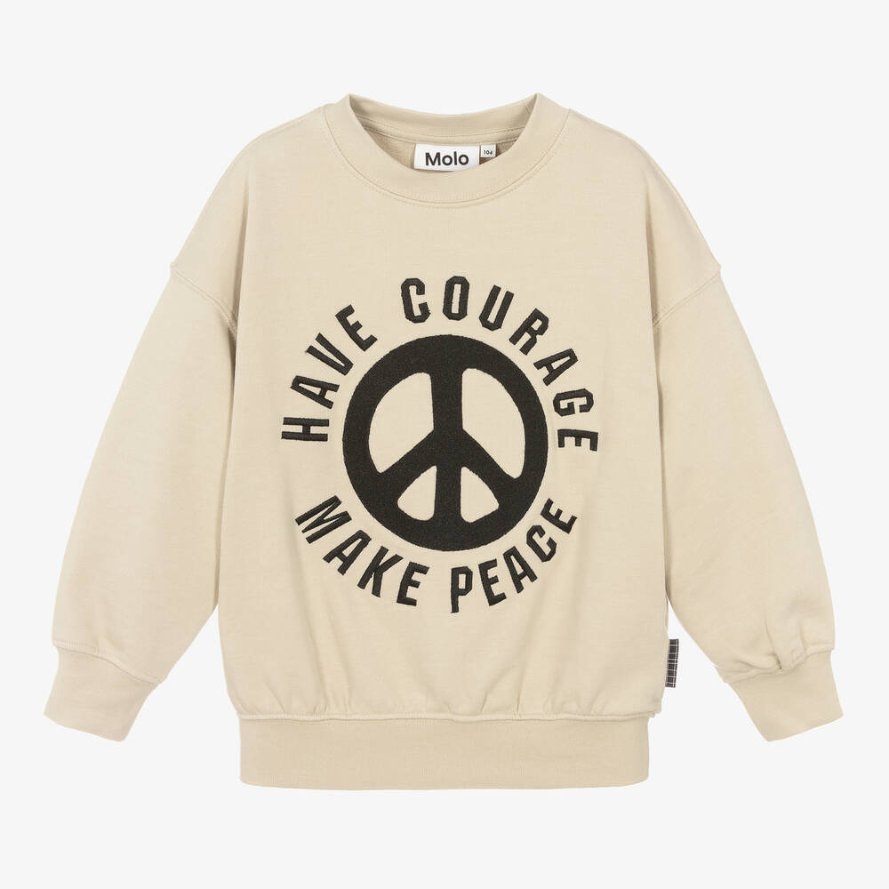 Molo - Beiges Peace Baumwoll-Sweatshirt | Childrensalon
