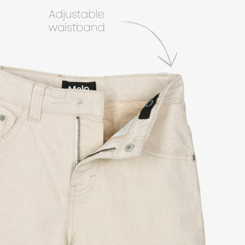 Molo-Beige Relaxed Fit Denim Shorts | Childrensalon Outlet