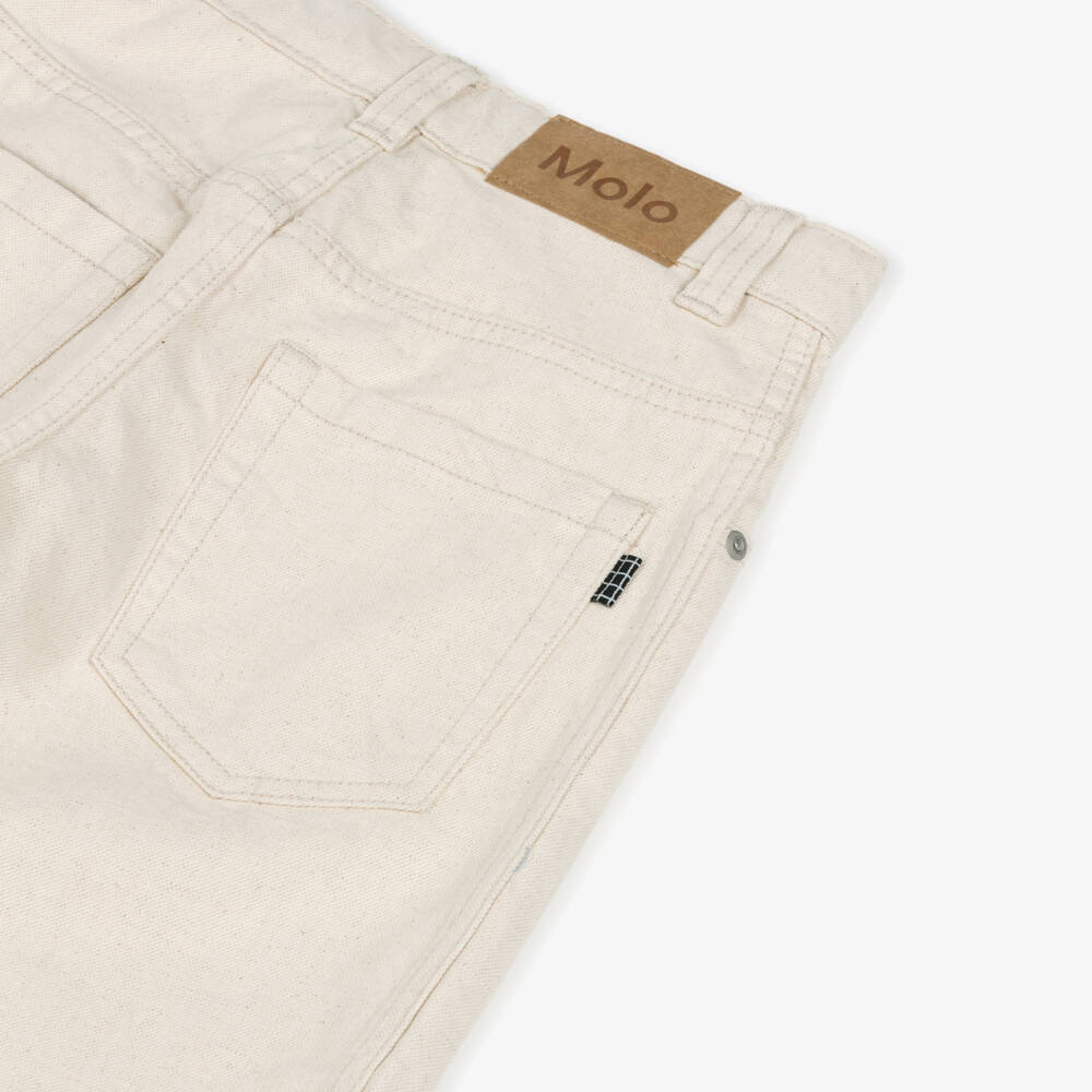 Molo-Beige Relaxed Fit Denim Shorts | Childrensalon Outlet