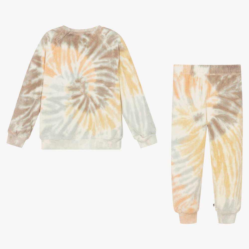 Molo Beige Tie Dye Velour Tracksuit Childrensalon Outlet