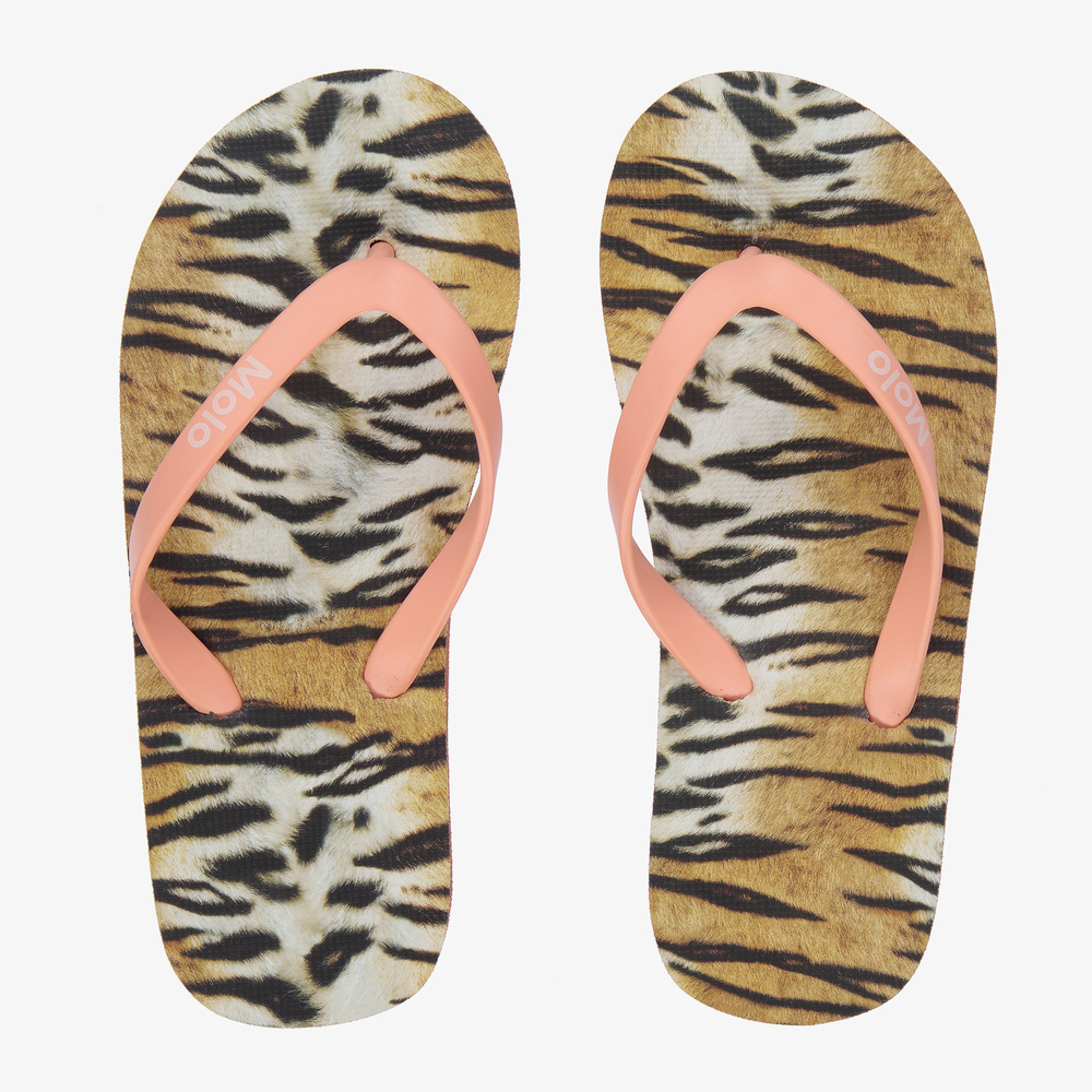 Molo - Beige Tiger Flip-Flops | Childrensalon