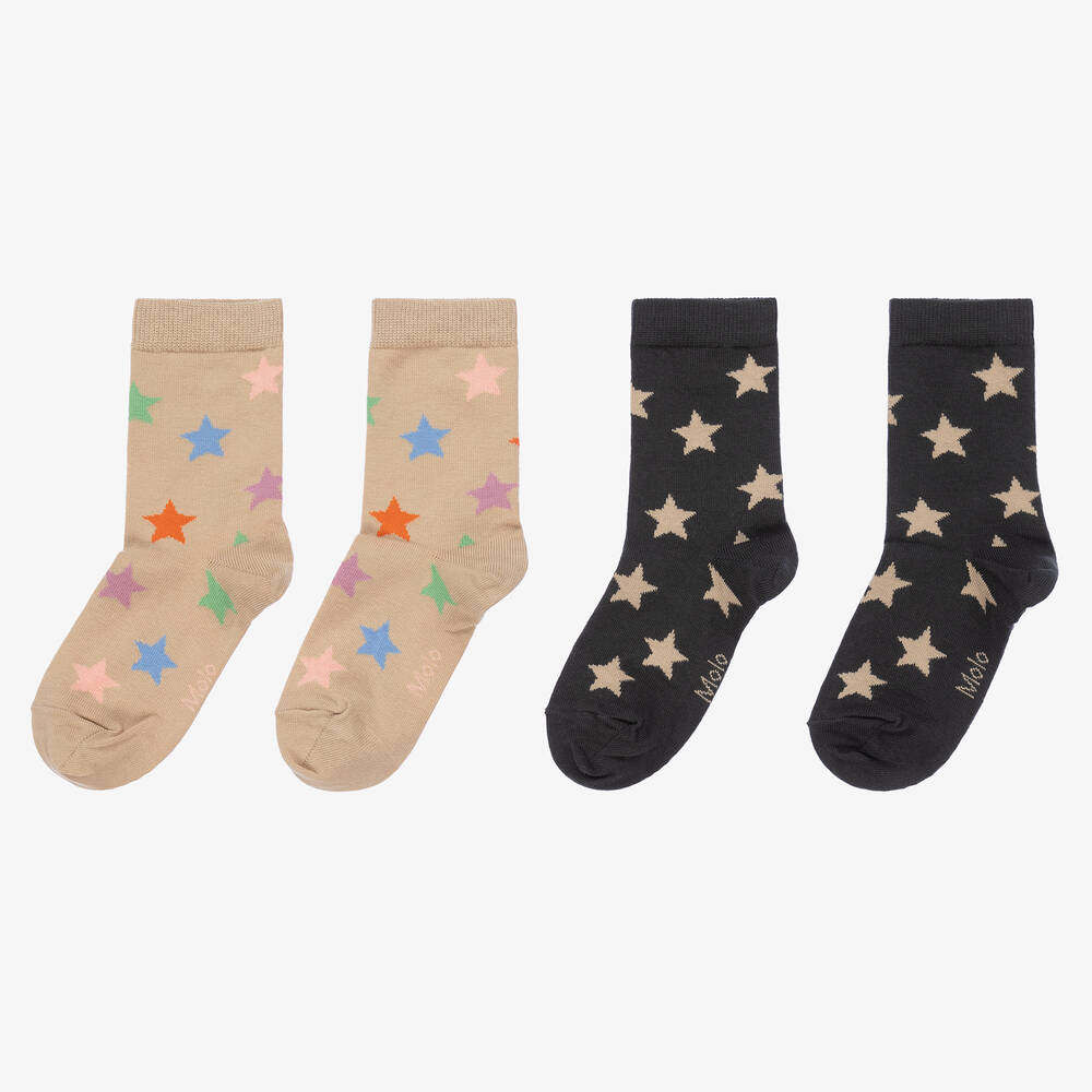 Molo-Черные и бежевые носки (2пары) | Childrensalon Outlet