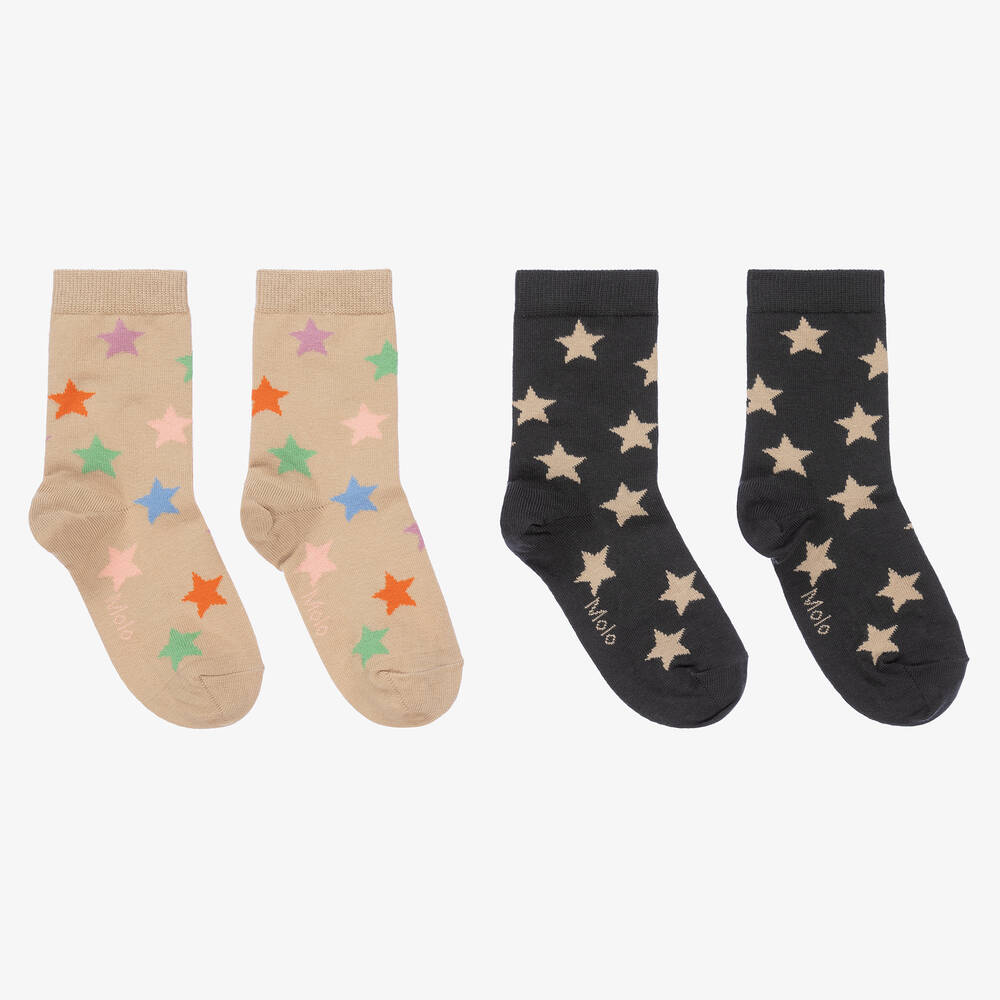 Molo - Socken in Schwarz und Beige (2er-Pack) | Childrensalon