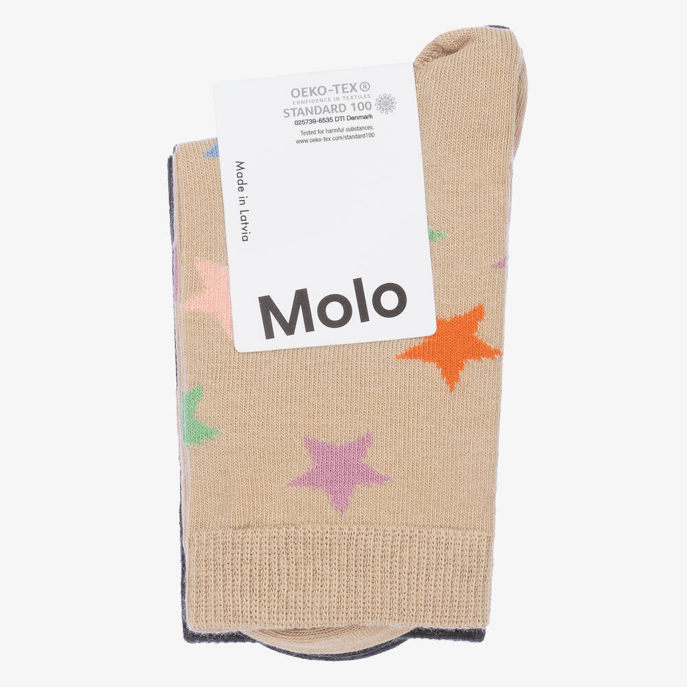 Molo-Черные и бежевые носки (2пары) | Childrensalon Outlet