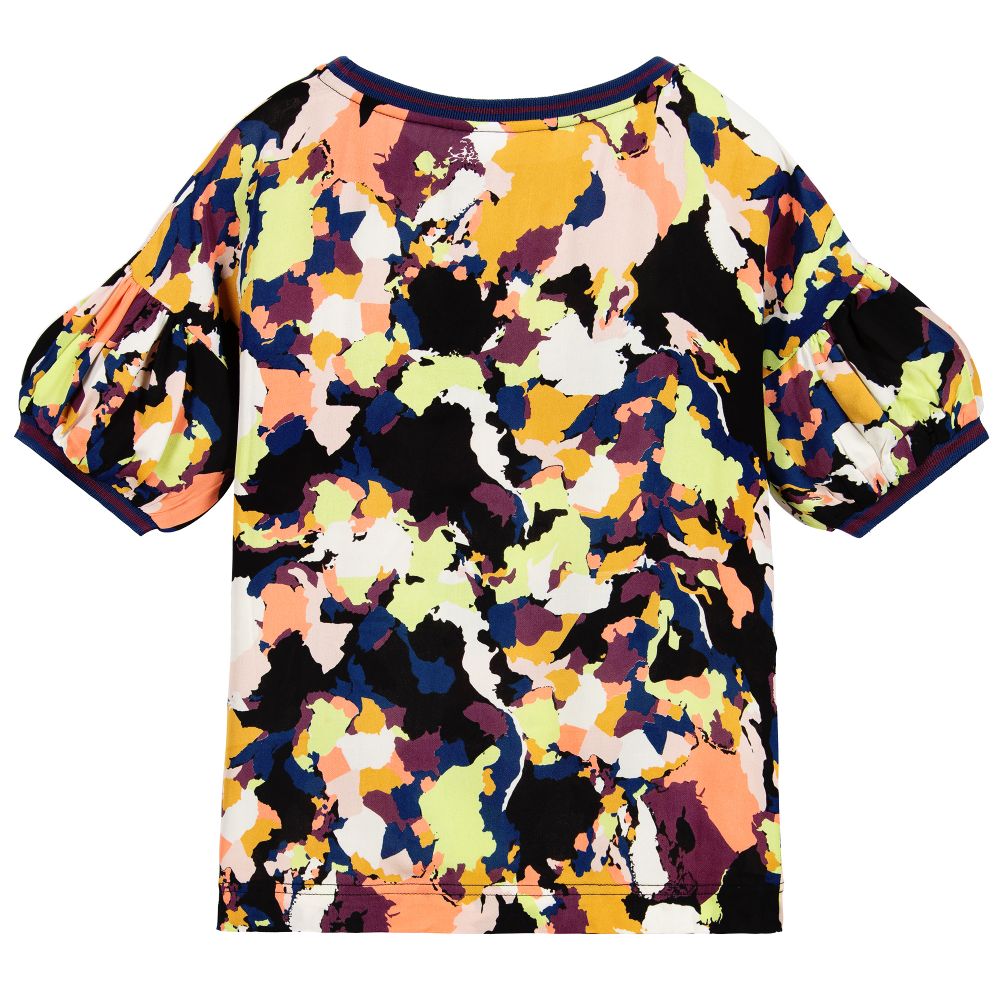 Molo-بلوز فيسكوز لون أسود بطبعة كاموفلاج للبنات | Childrensalon Outlet