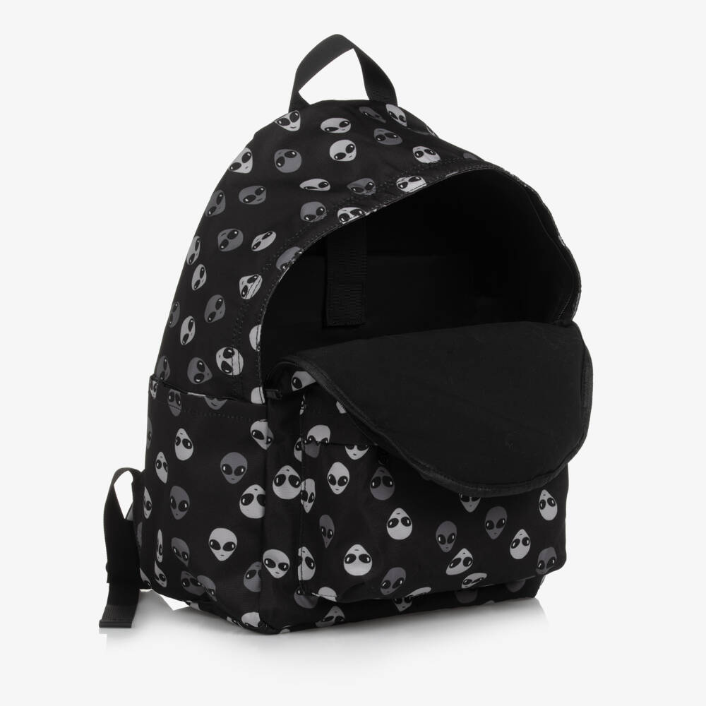 Molo-Black Canvas Alien Faces Backpack (42cm) | Childrensalon Outlet