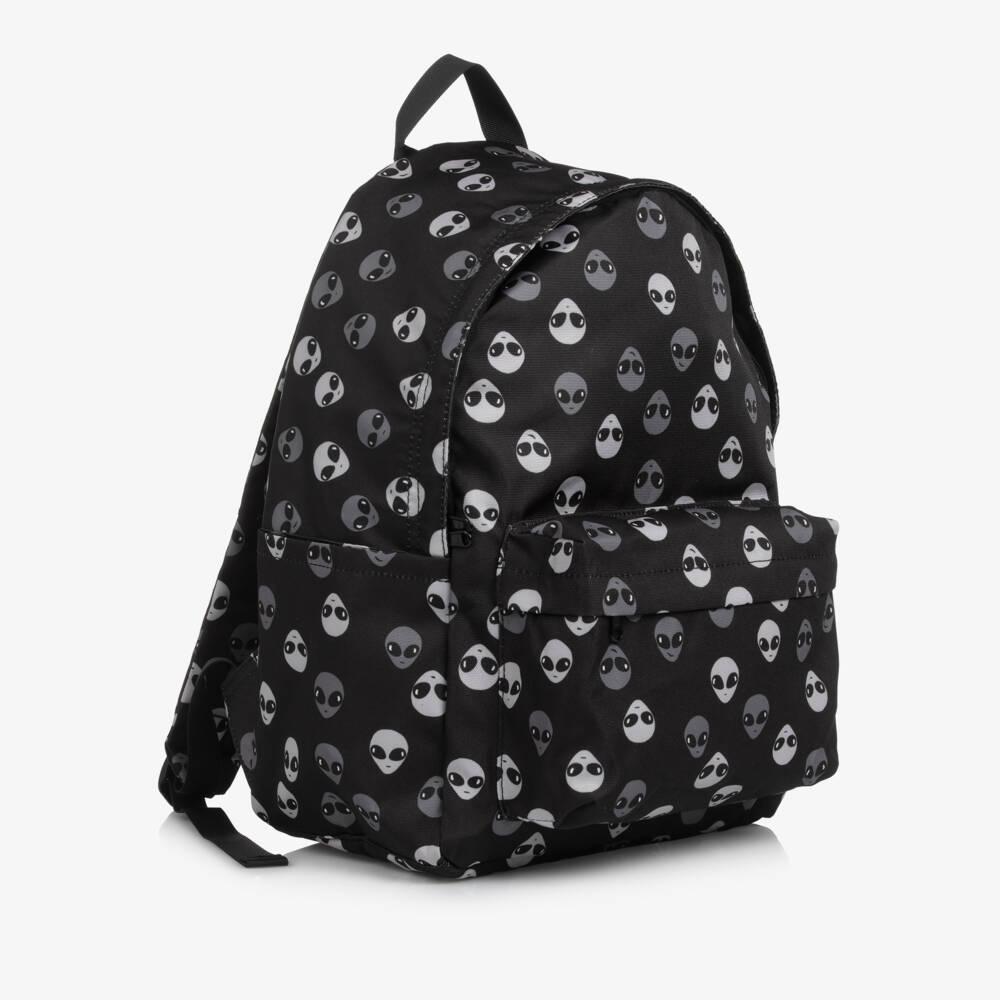 Molo-Black Canvas Alien Faces Backpack (42cm) | Childrensalon Outlet