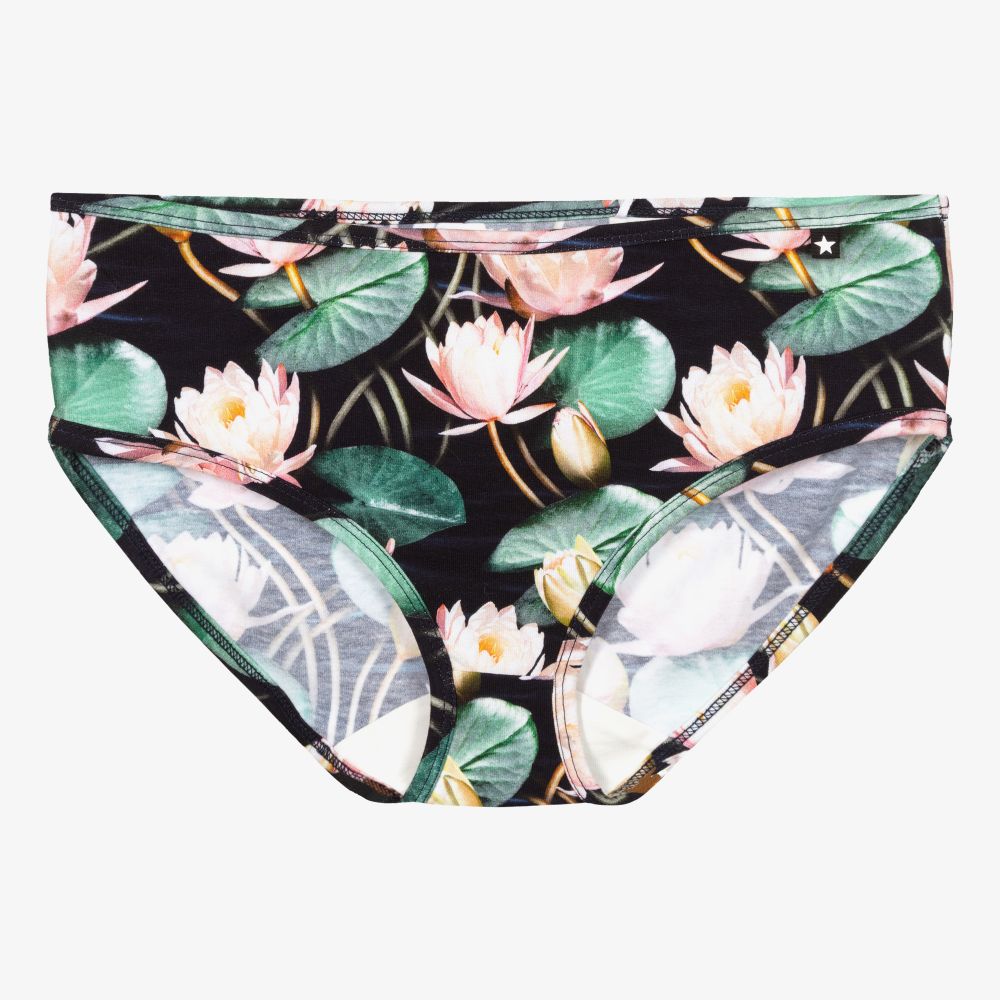 Molo - Black Cotton Lilies Knickers | Childrensalon