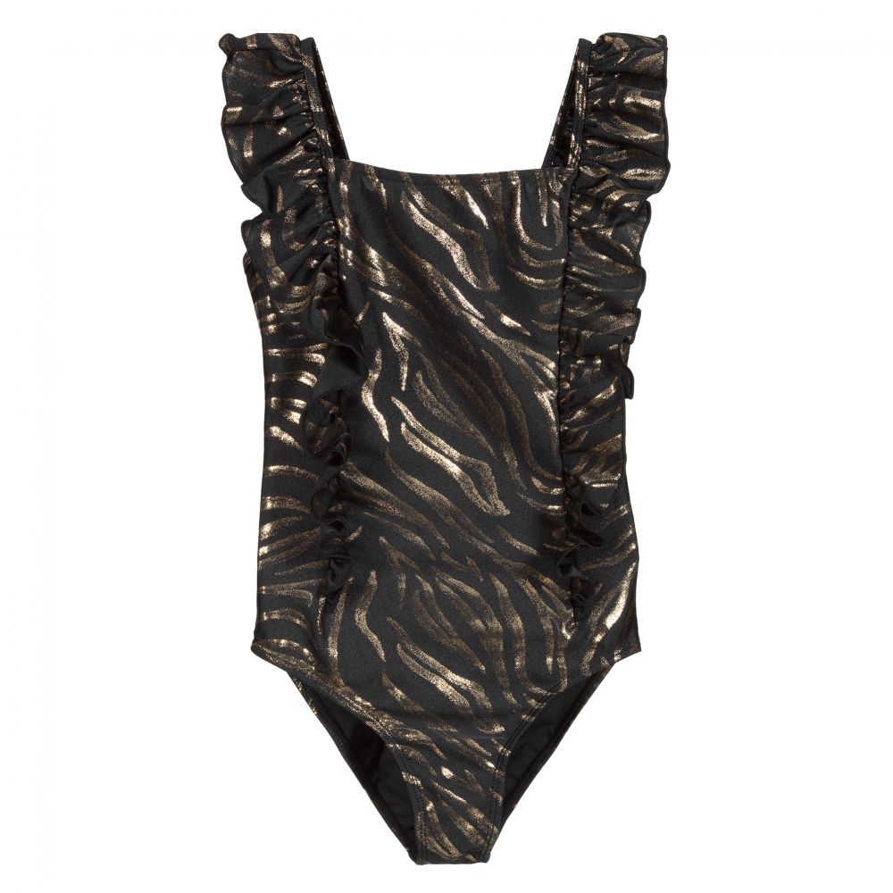 Molo - Black & Gold Swimsuit (UPF50+) | Childrensalon