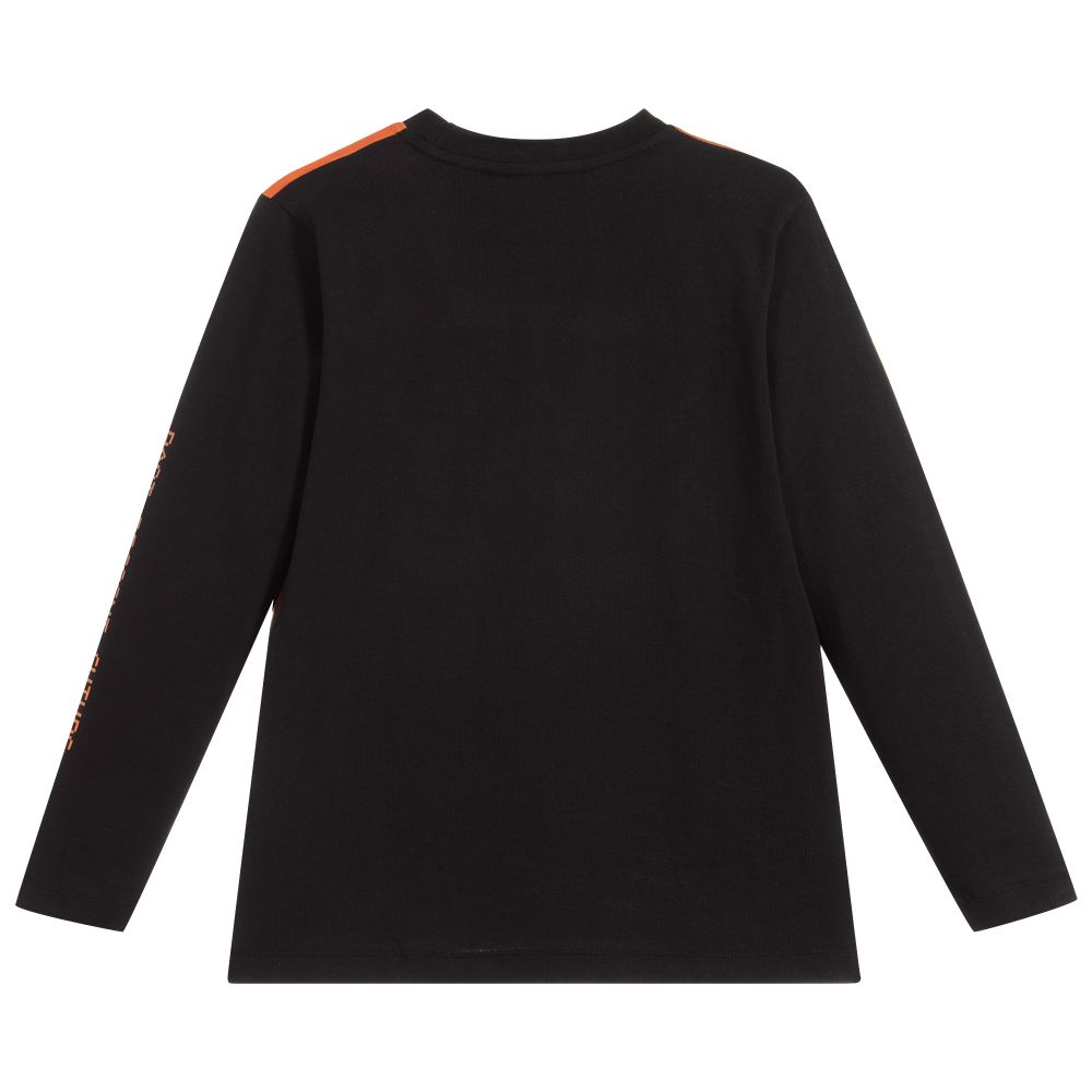 Molo-Black & Orange Cotton Top | Childrensalon Outlet