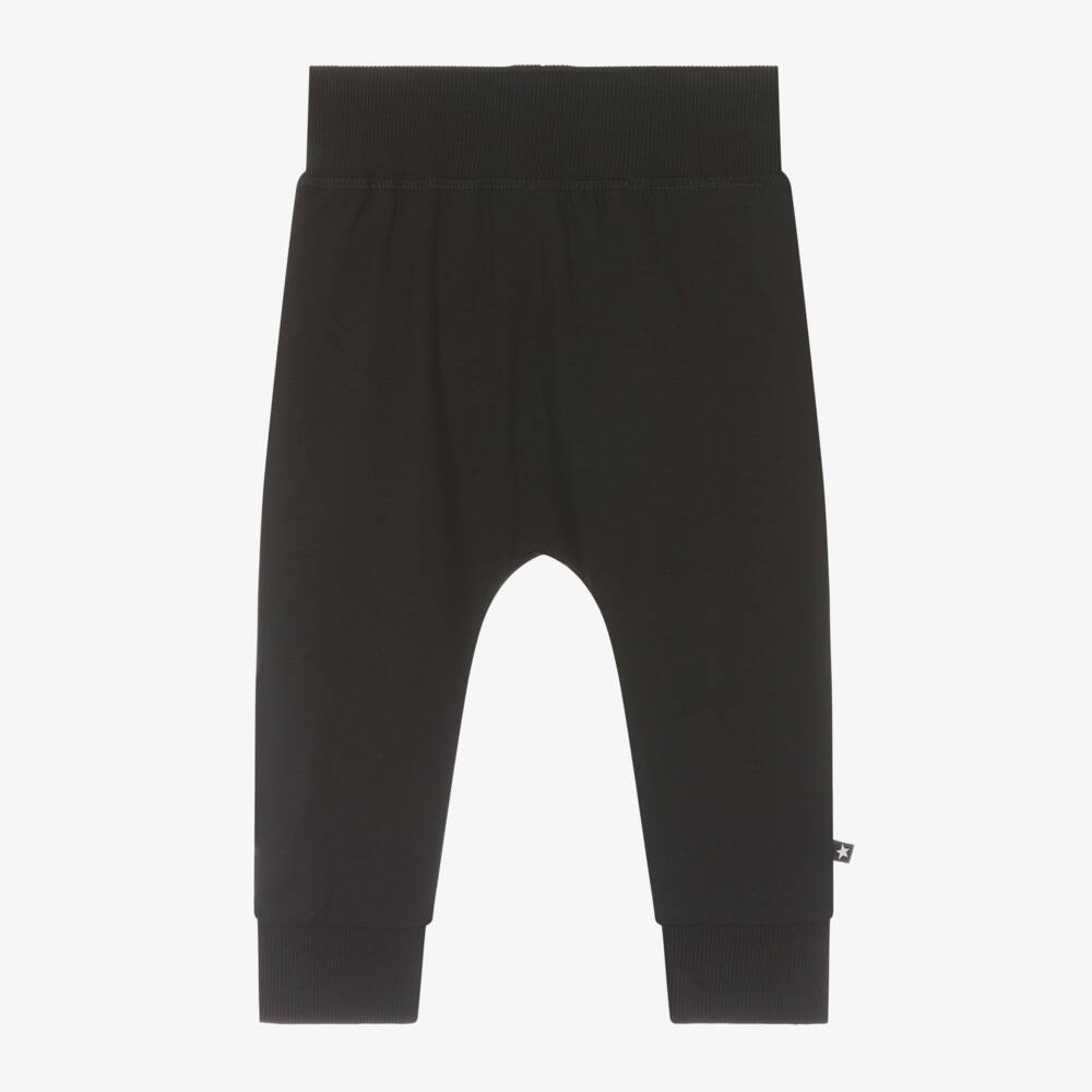 Molo-Black Organic Cotton Jersey Joggers | Childrensalon Outlet