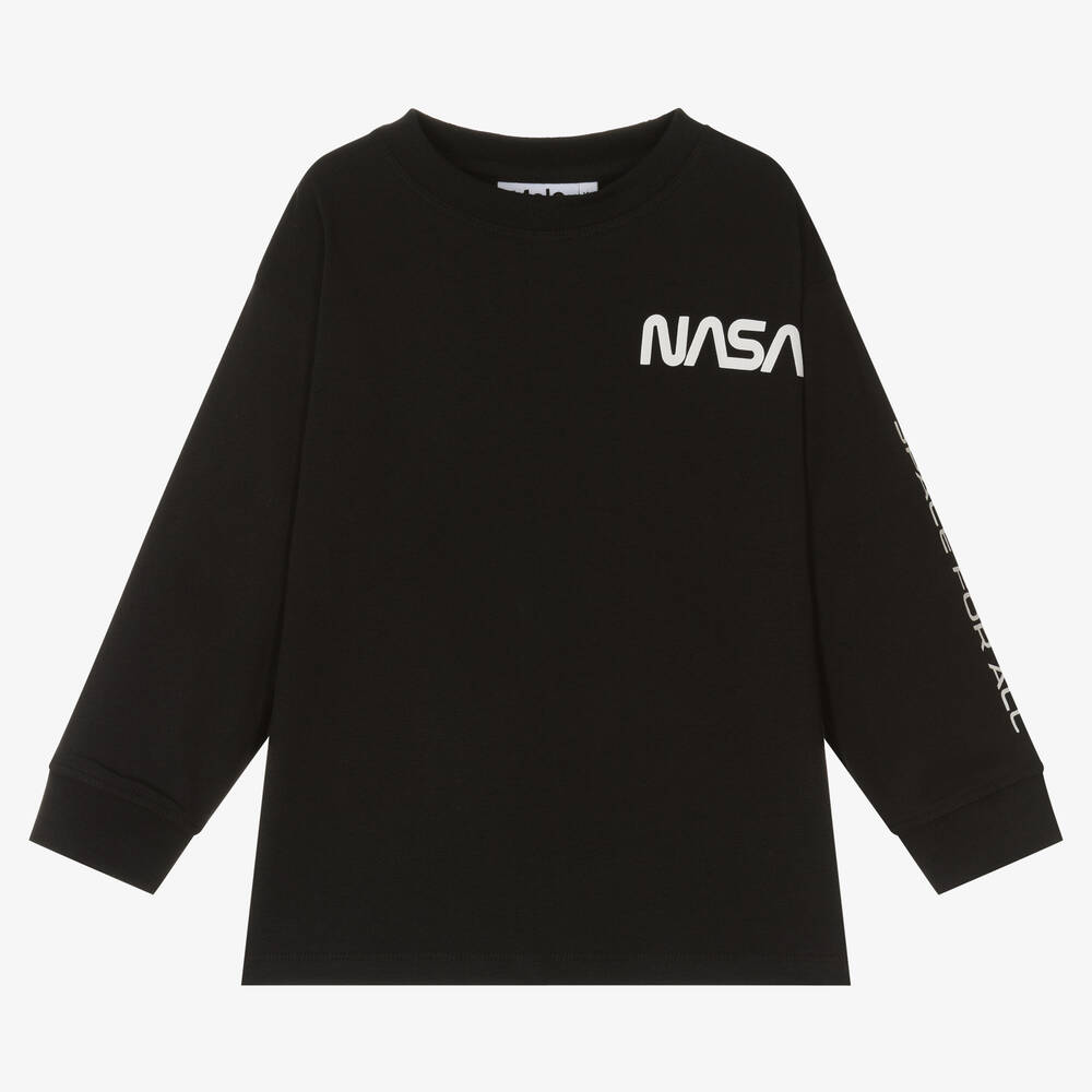 Molo - Black Organic Cotton Nasa Top | Childrensalon