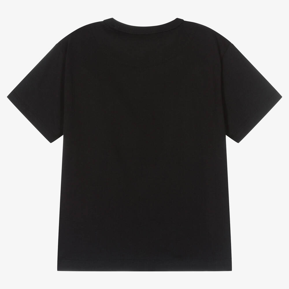 Molo-Black Organic Cotton Rainbow T-Shirt | Childrensalon Outlet