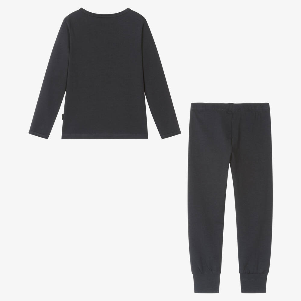 Molo-Black Organic Cotton Smiling Pyjamas | Childrensalon Outlet