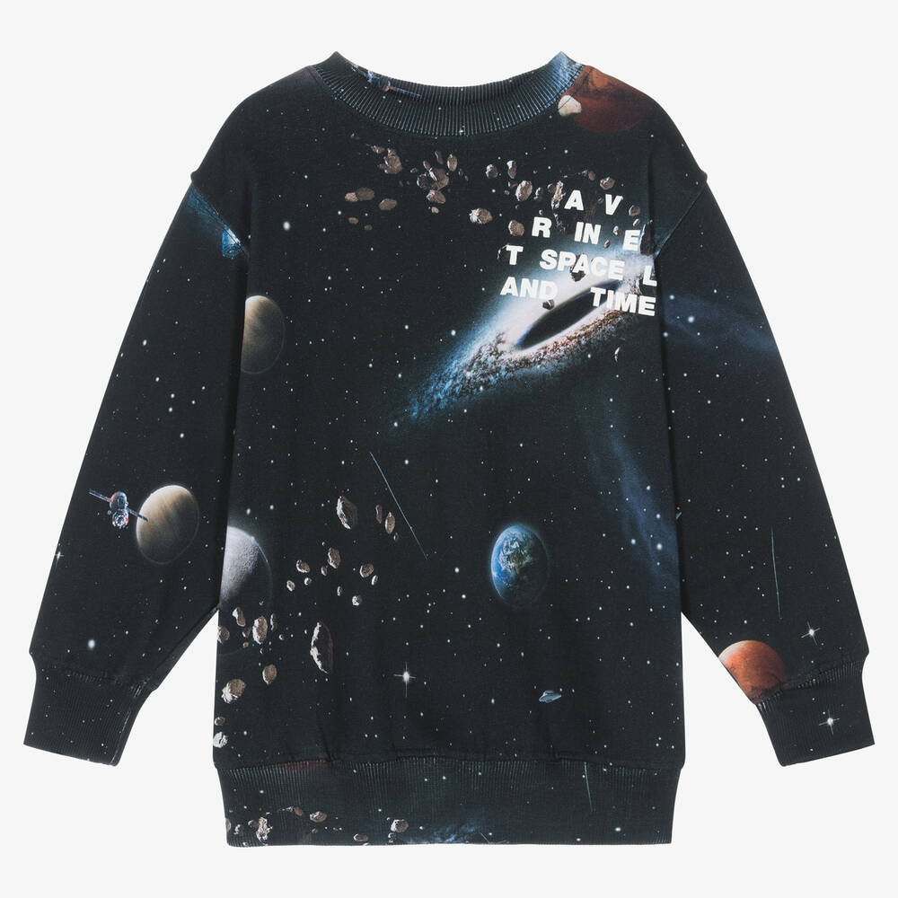 Molo - Black Organic Cotton Space Sweatshirt | Childrensalon