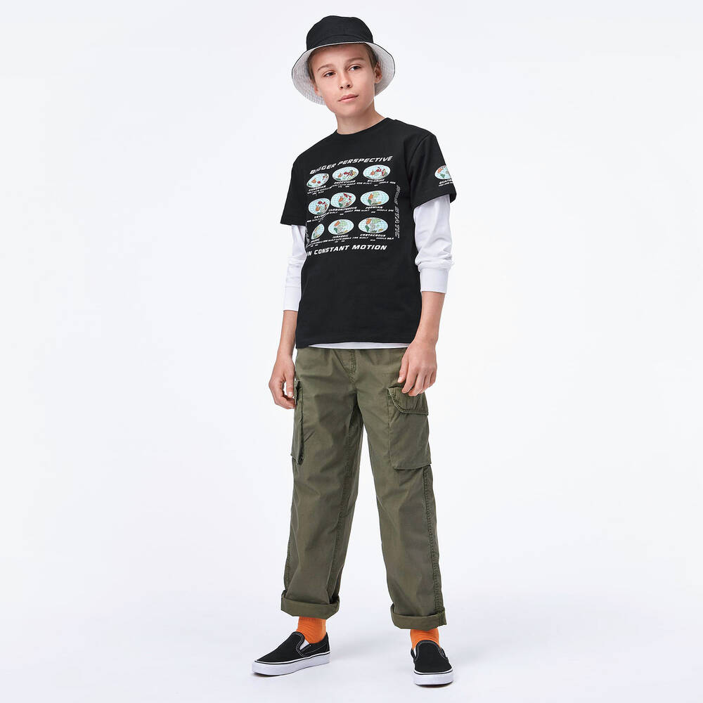 Molo-Black Organic Cotton T-Shirt | Childrensalon Outlet