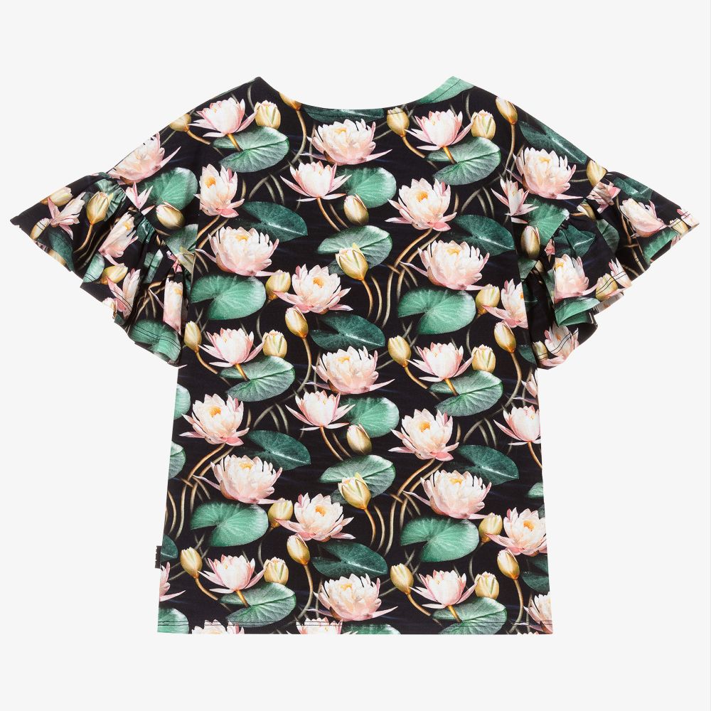 Molo-Black Organic Cotton T-Shirt | Childrensalon Outlet