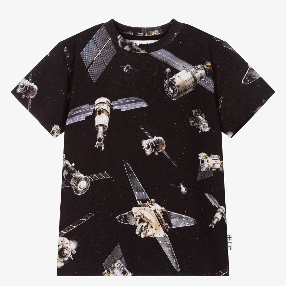 Molo-Black Organic Cotton T-Shirt | Childrensalon Outlet