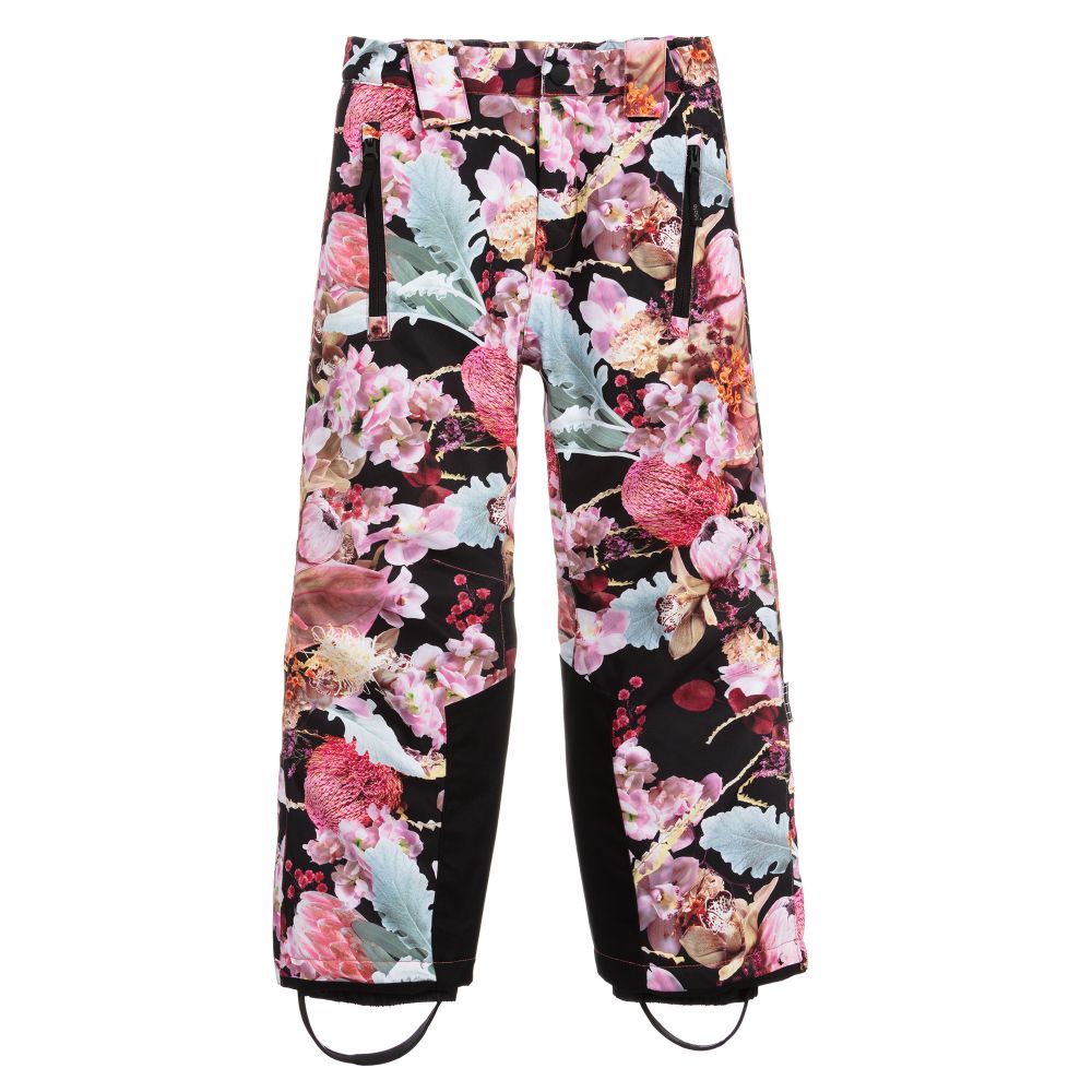 Molo - Черно-розовые лыжные штаны со штрипками | Childrensalon