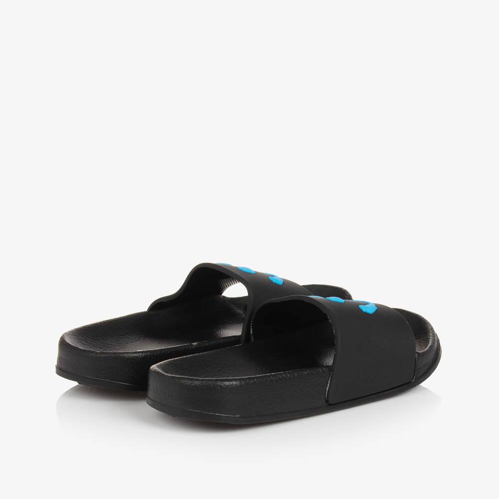 Molo-Black Smiling Face Foam Sliders | Childrensalon Outlet