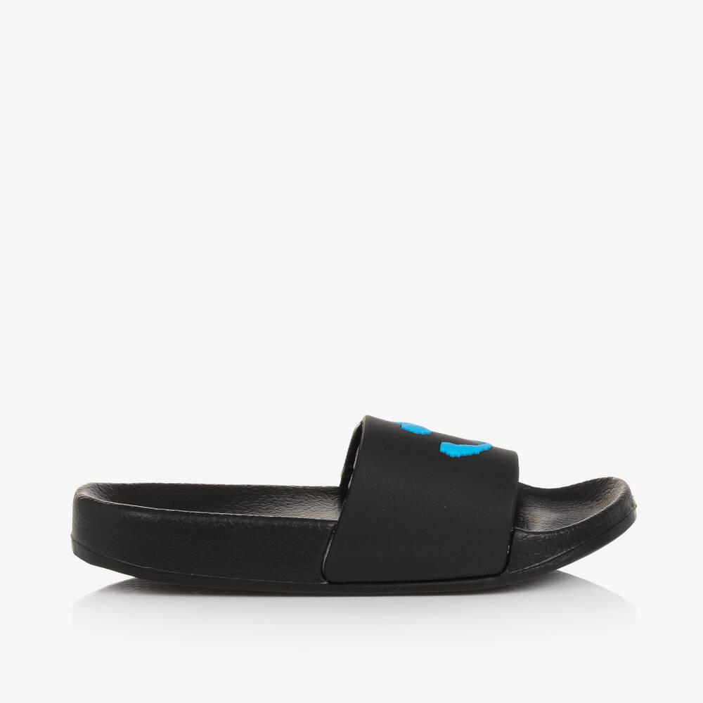 Molo-Black Smiling Face Foam Sliders | Childrensalon Outlet