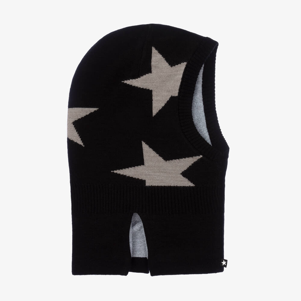 Molo - Black Star Wool Balaclava | Childrensalon