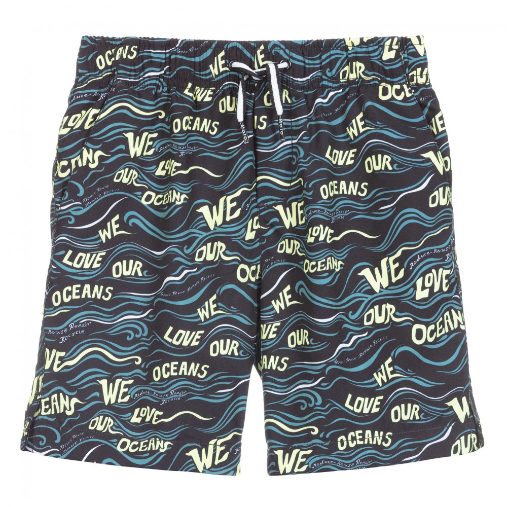 Molo - Black Swim Shorts (UPF50+) | Childrensalon