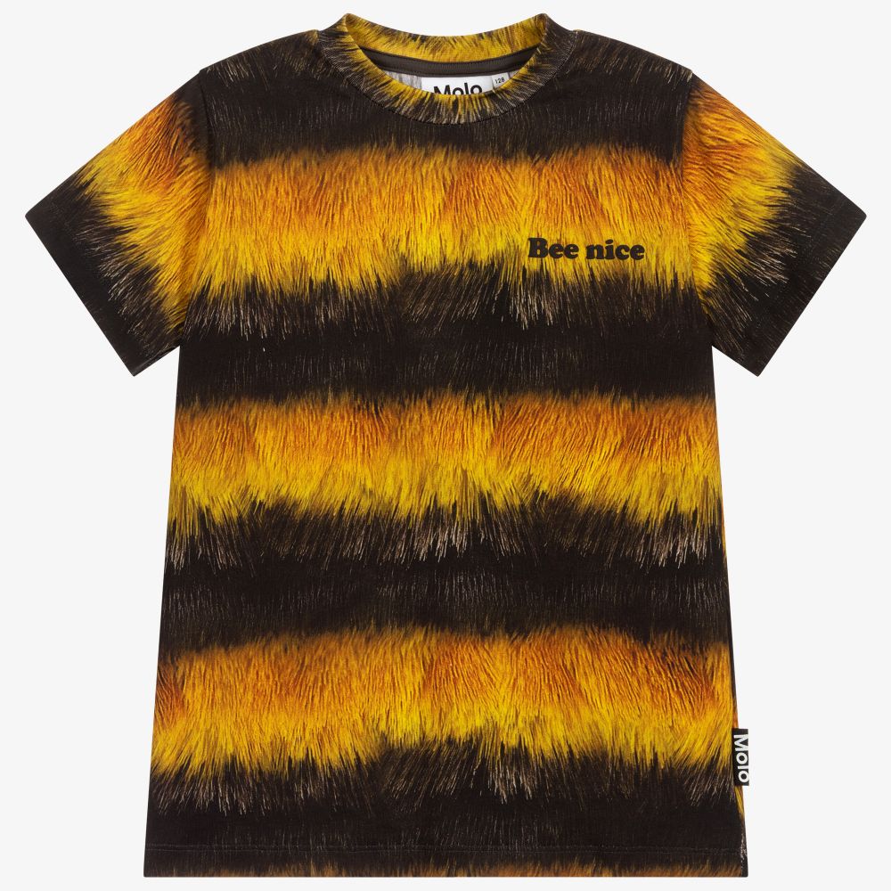 Molo - T-shirt noir et jaune Abeille | Childrensalon