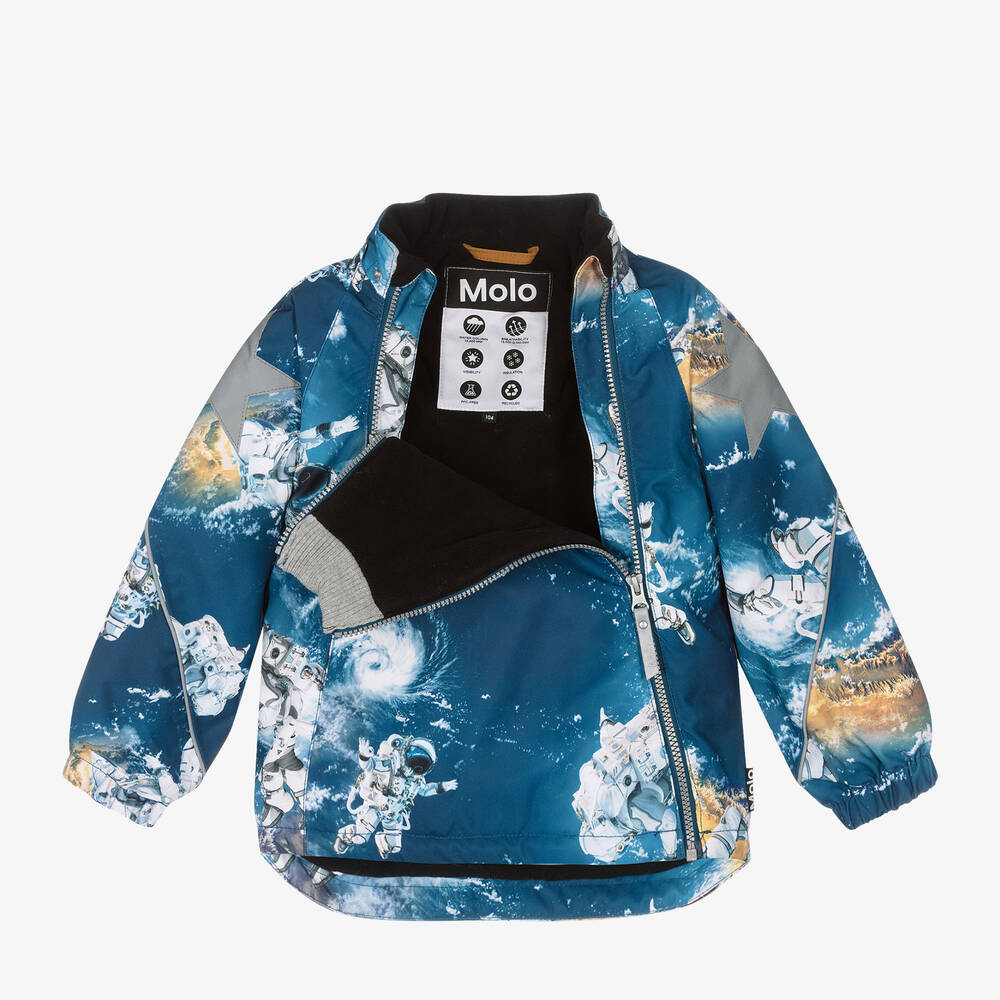 Molo-Синяя лыжная куртка с космонавтами | Childrensalon Outlet