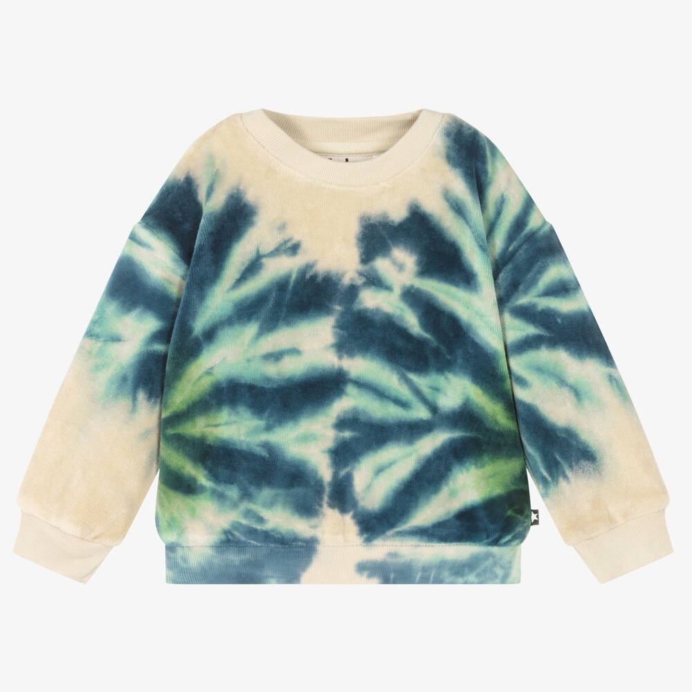 Molo - Batik-Sweatshirt in Blau und Beige | Childrensalon