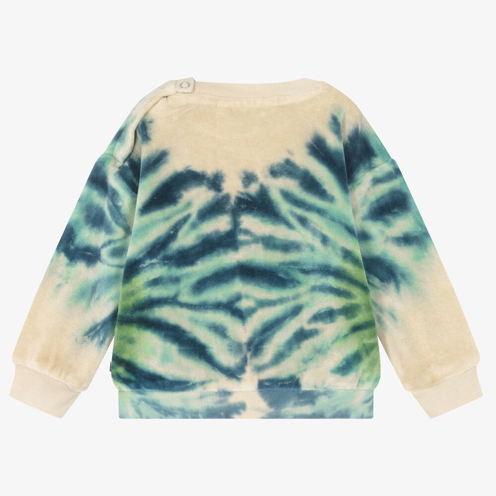 Molo-Blue & Beige Cotton Tie-Dye Sweatshirt | Childrensalon Outlet