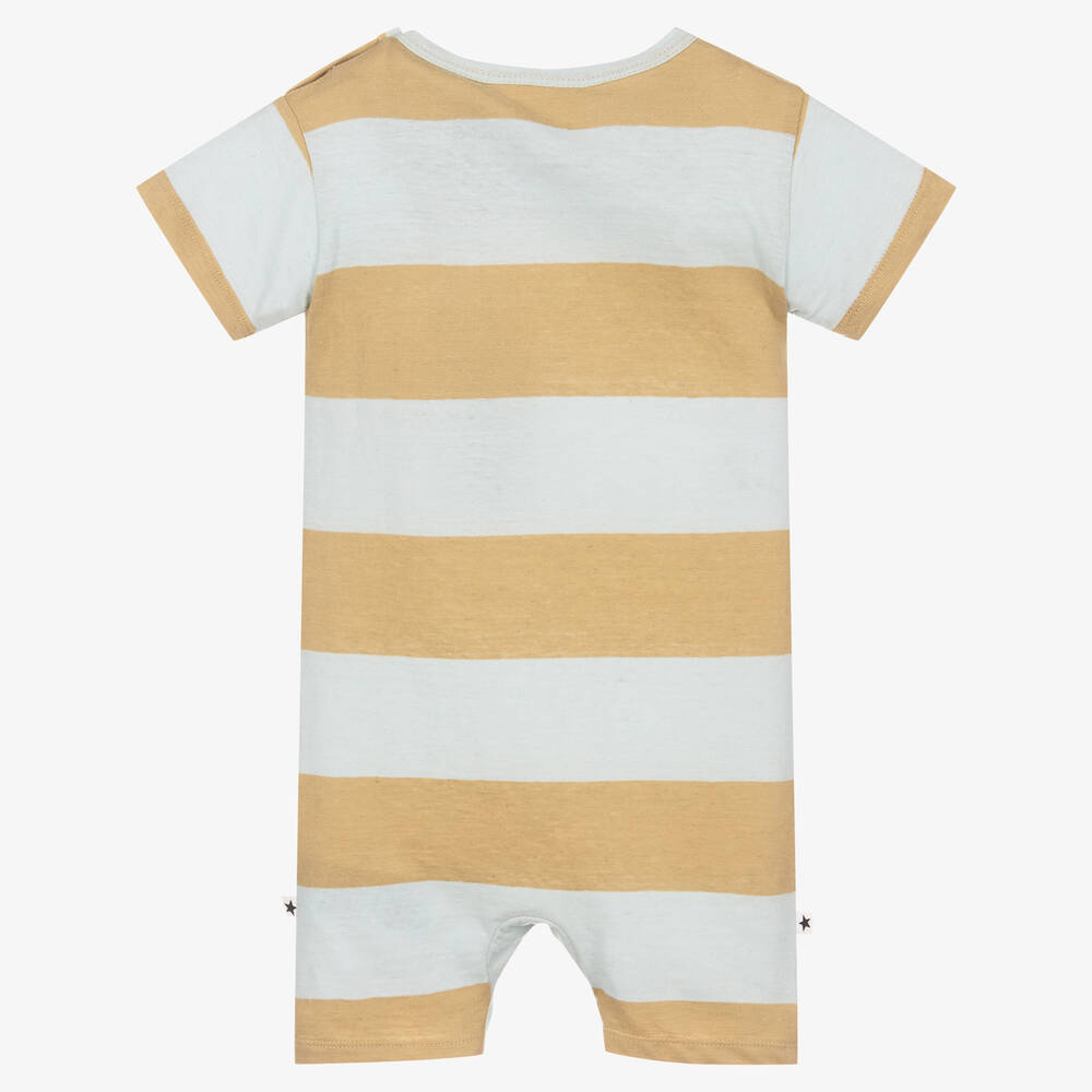 Molo-تبّان قطن وكتان مقلم لون بيج وأزرق للأطفال | Childrensalon Outlet