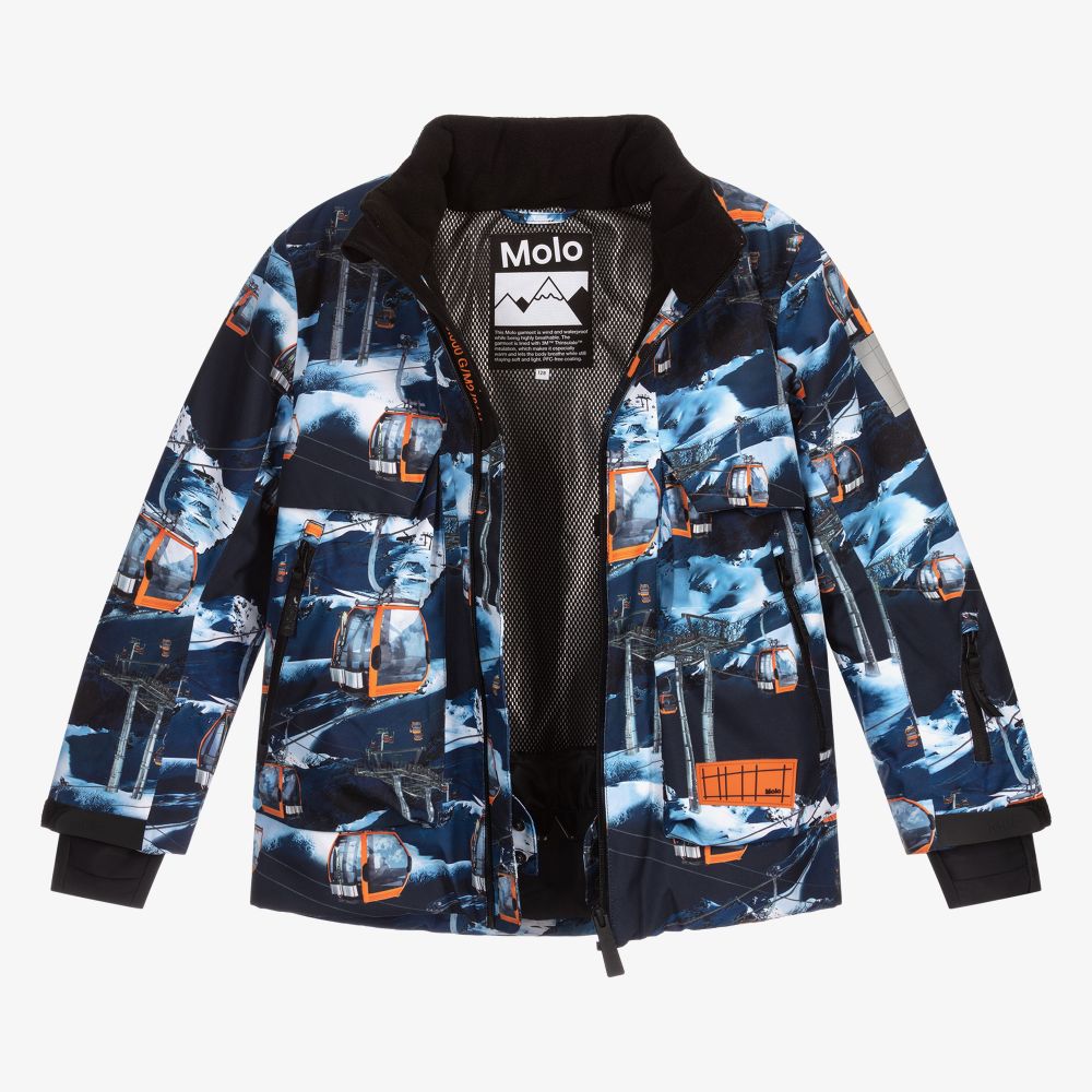 Molo-Синяя лыжная куртка с фуникулерами | Childrensalon Outlet