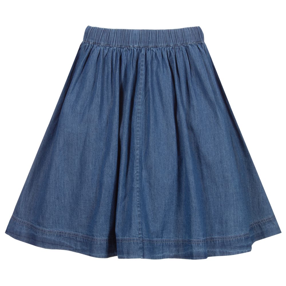 Molo-Blue Chambray Cotton Skirt | Childrensalon Outlet