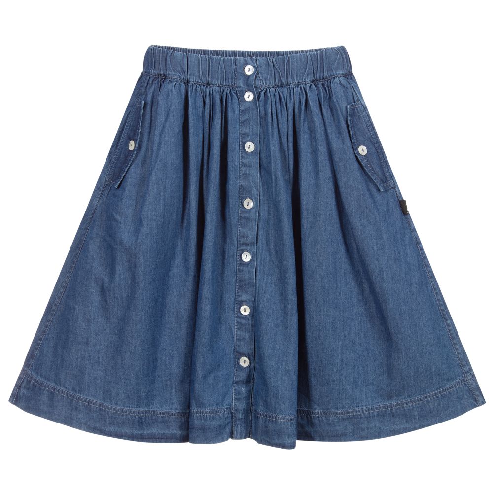 Molo-Blue Chambray Cotton Skirt | Childrensalon Outlet