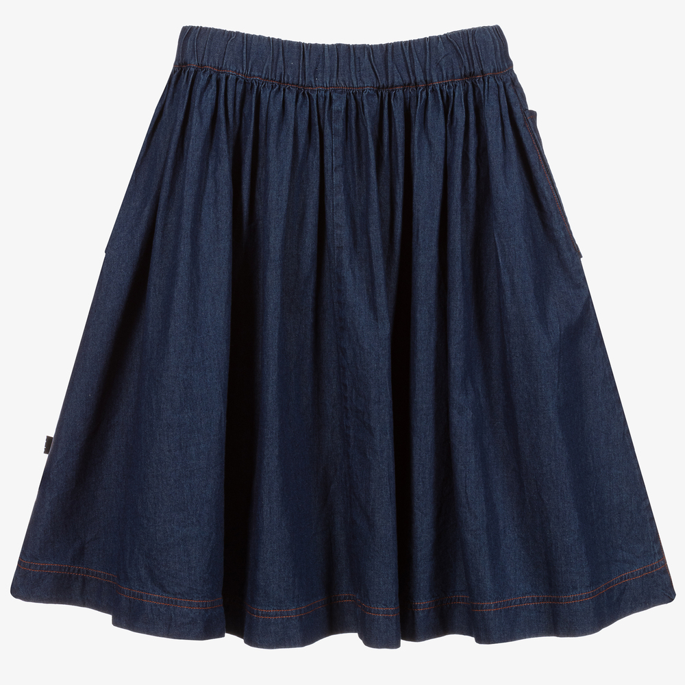 Molo-Синяя юбка из хлопкового шамбре | Childrensalon Outlet