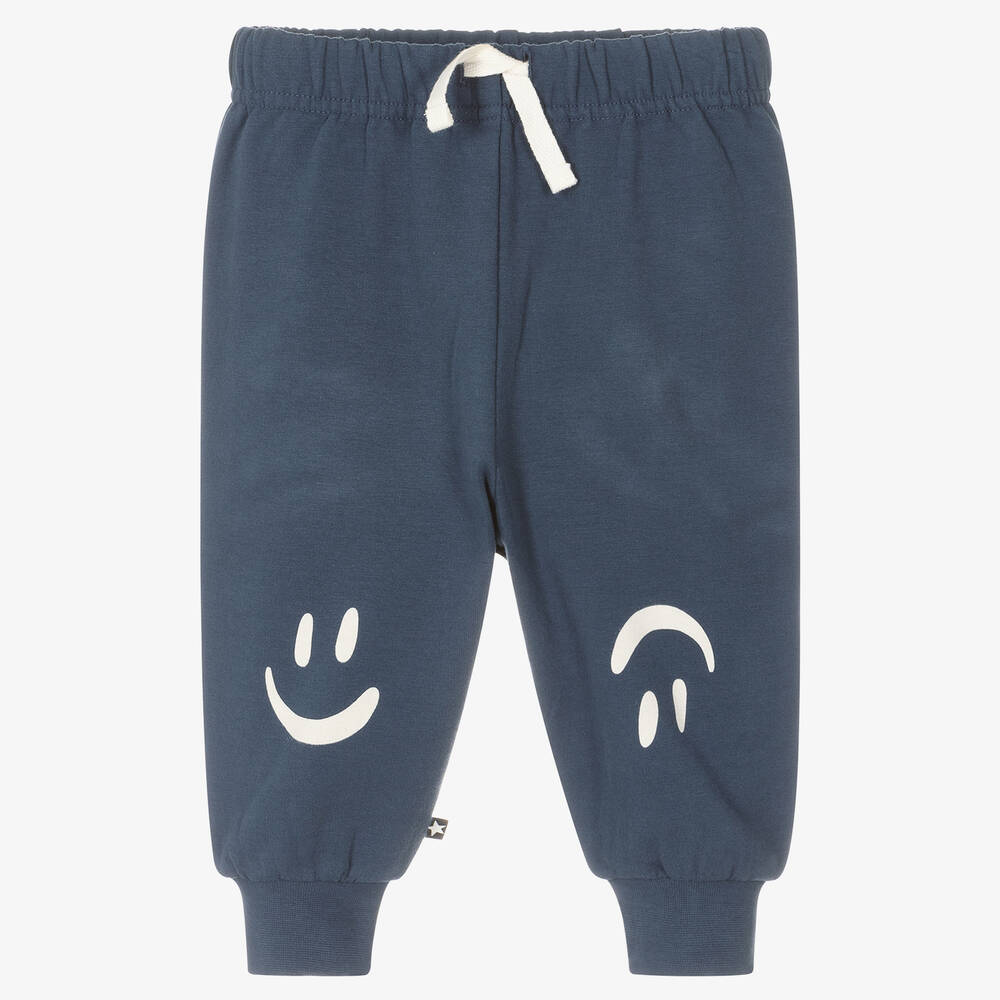 Molo - Blue Cotton Jersey Baby Joggers  | Childrensalon