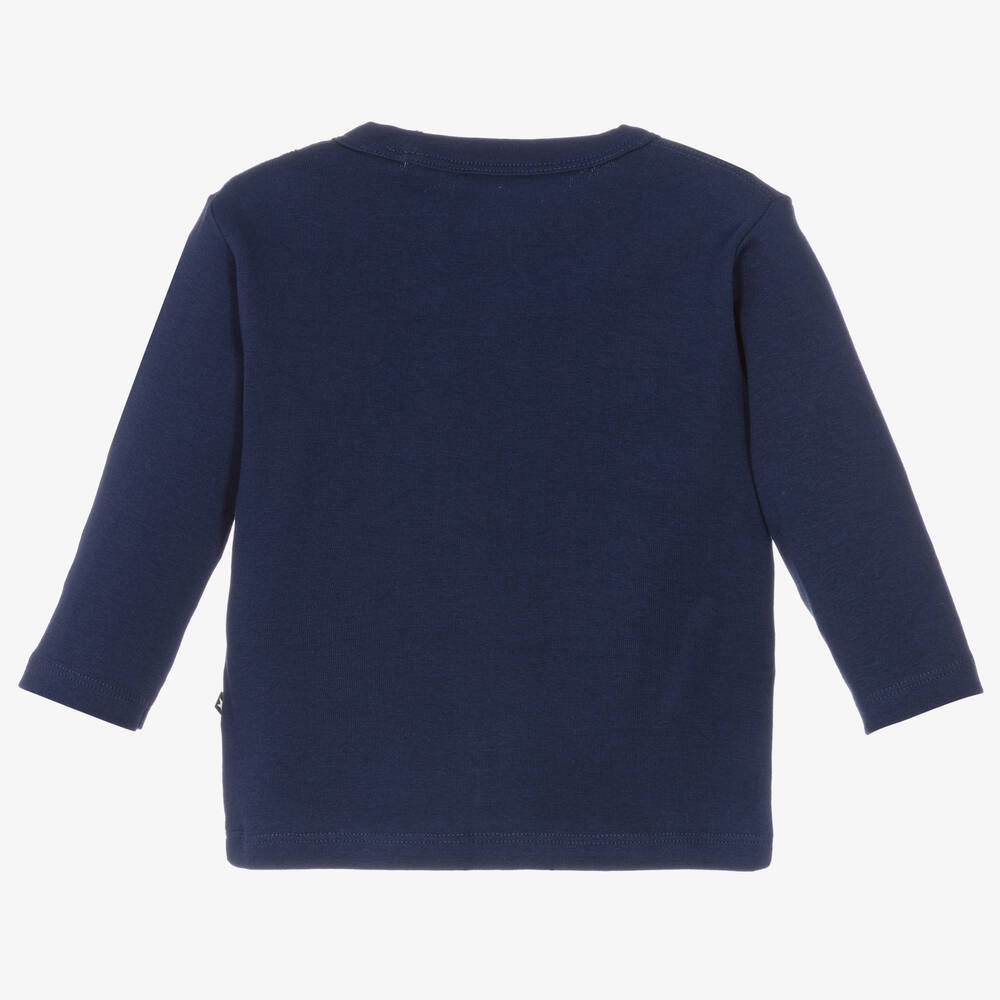 Molo-Blue Cotton Smiley Top | Childrensalon Outlet