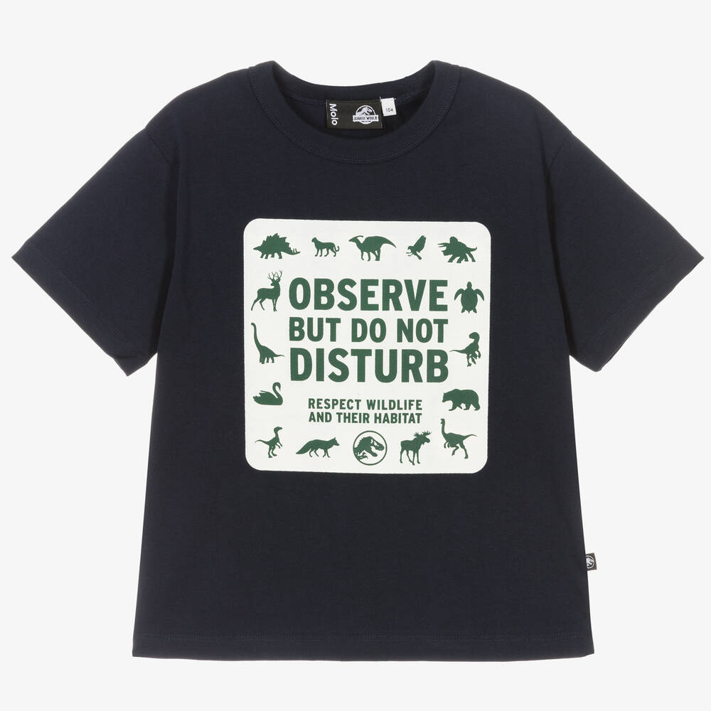 Molo - Blue Dinosaur Logo T-Shirt | Childrensalon