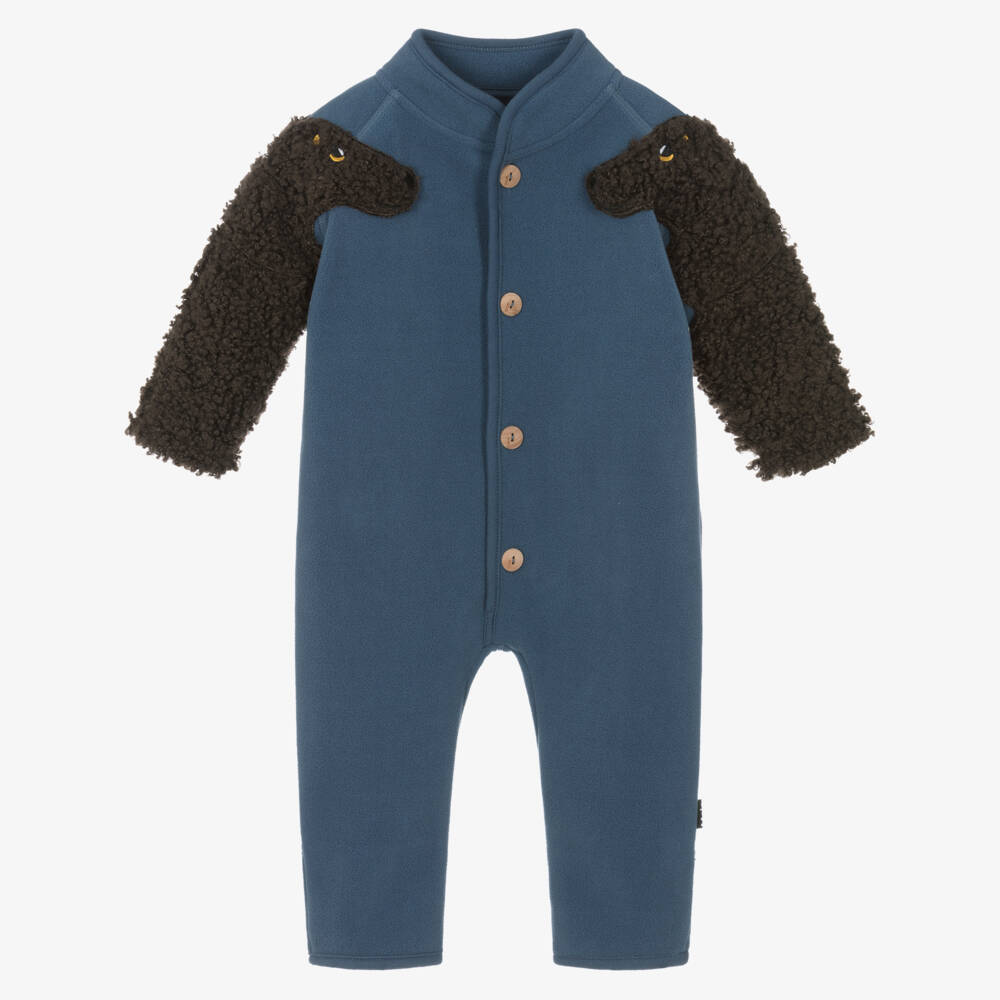 Molo-Синий флисовый комбинезон с рукавами в виде животных для малышей | Childrensalon Outlet