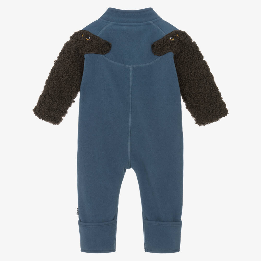 Molo-Синий флисовый комбинезон с рукавами в виде животных для малышей | Childrensalon Outlet