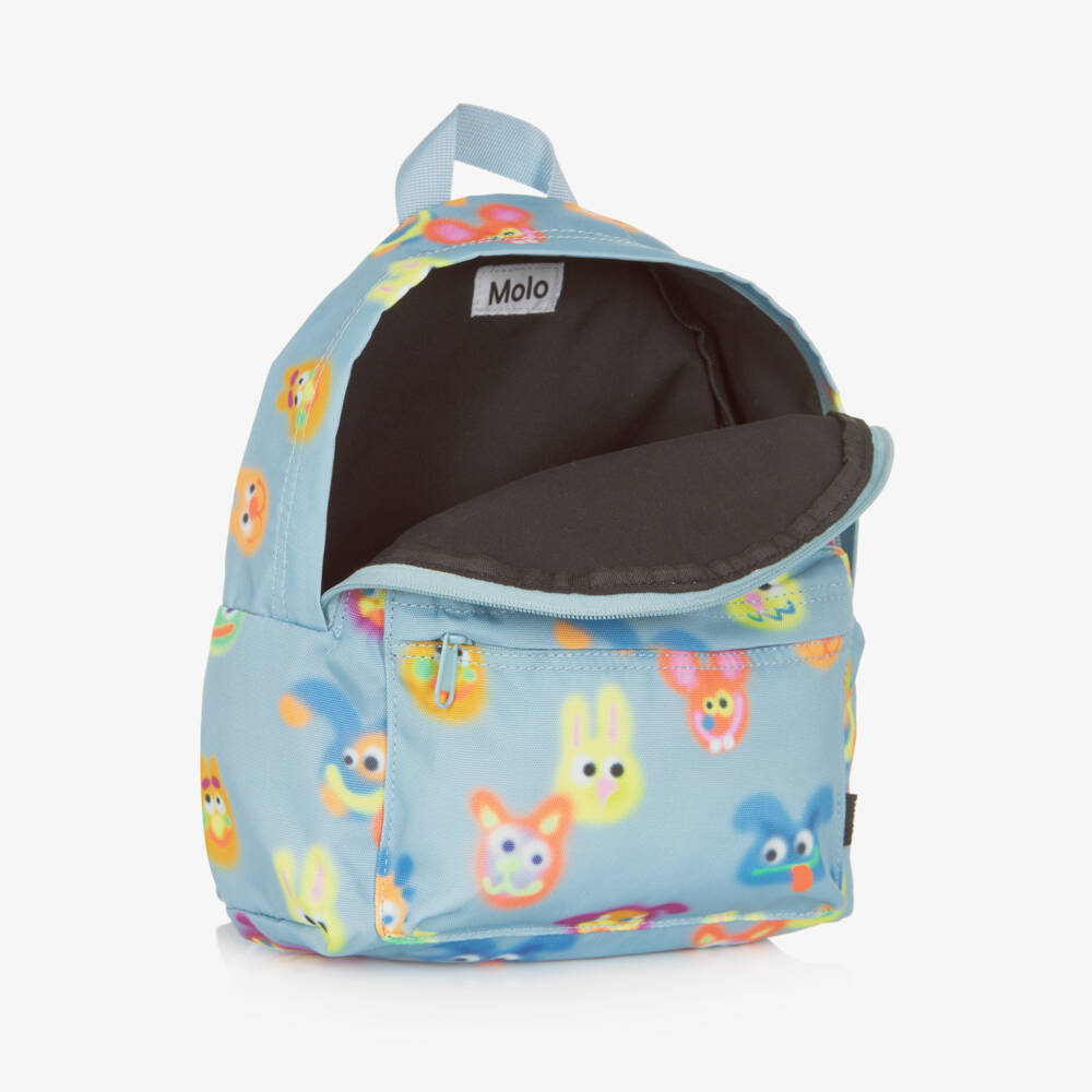 Molo-Blue Fuzzy Monster Canvas Backpack 29cm | Childrensalon Outlet