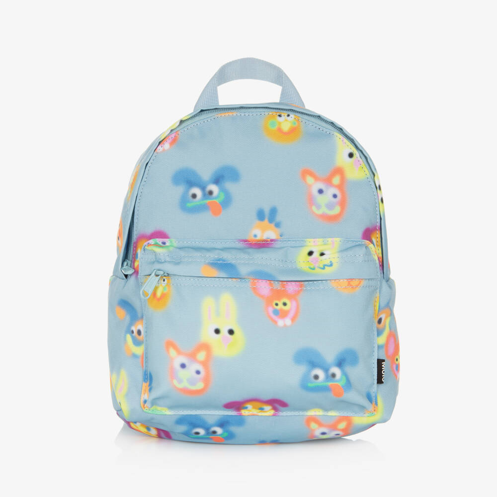Molo-Blue Fuzzy Monster Canvas Backpack 29cm | Childrensalon Outlet