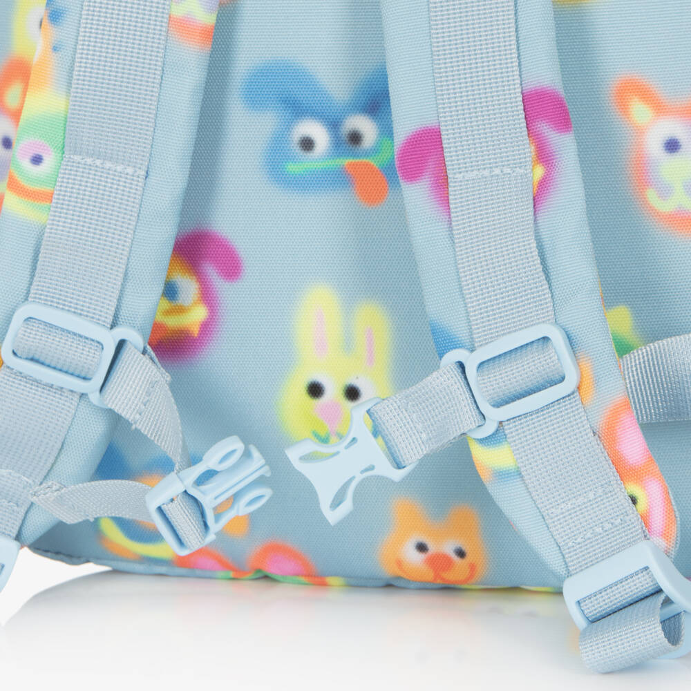 Molo-Blue Fuzzy Monster Canvas Backpack 29cm | Childrensalon Outlet