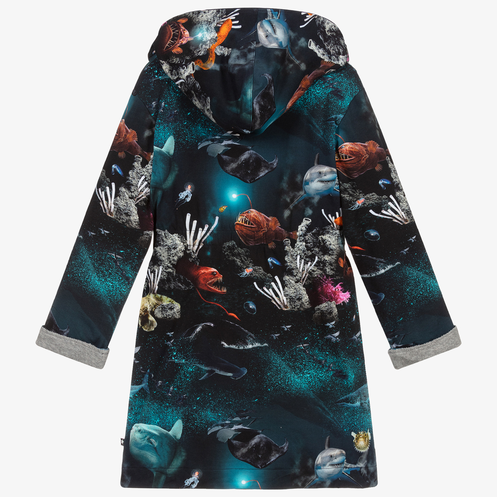 Molo-Сине-серый халат с океаническим принтом | Childrensalon Outlet