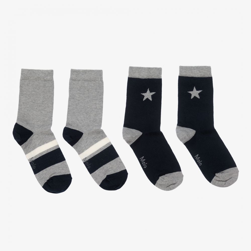 Molo - Chaussettes bleues et grises (2 paires) | Childrensalon