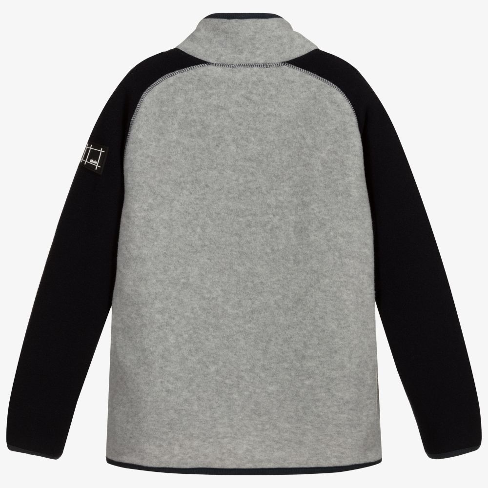 Molo-Blue & Grey Zip-Up Fleece  | Childrensalon Outlet