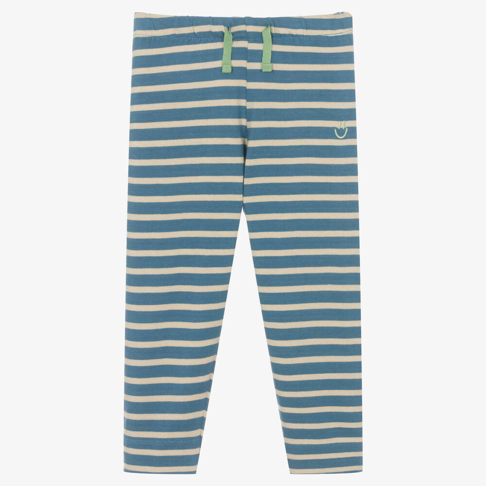 Molo - Baumwollstrickhose blau & elfenbein | Childrensalon