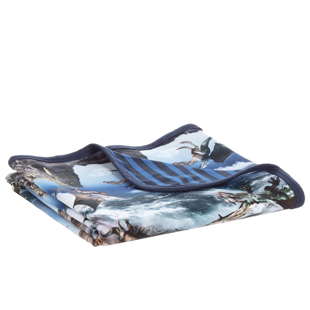 مولو-بطانية قطن جيرسي لون أزرق للمواليد (85سم) | Childrensalon Outlet